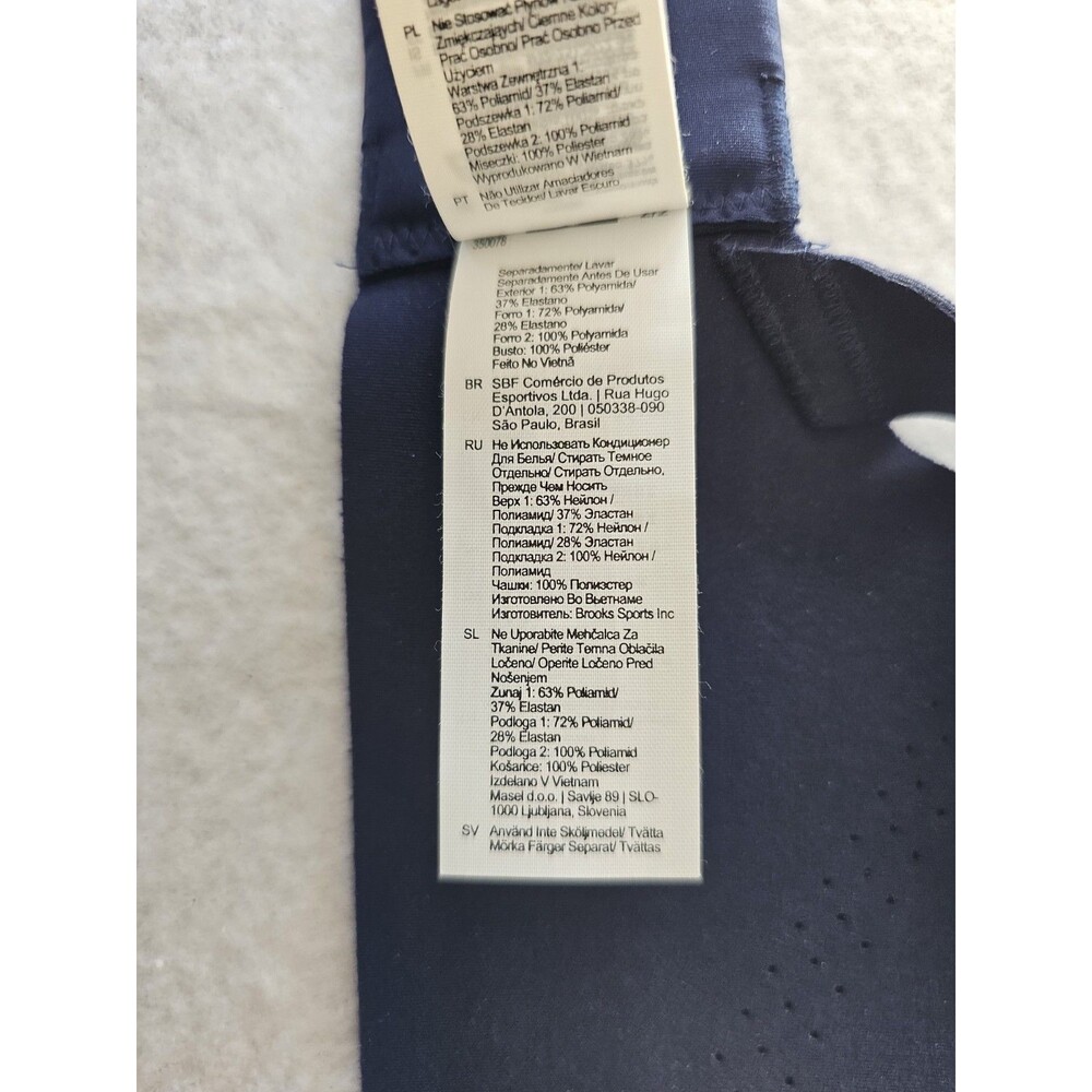 Brooks Navy Sports Bra High Support Running Underwire Bra Womens Size 38E - Picture 9 of 13